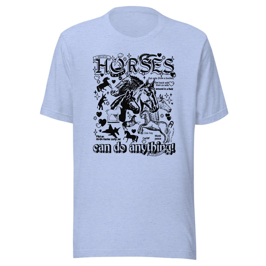 Arcane Bullshit T-shirt Heather Blue / S "Horses" Unisex t-shirt