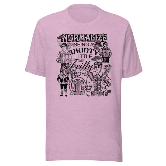 Arcane Bullshit T-shirt Heather Prism Lilac / XS "Jaunty Little Frilly Boy" Unisex t-shirt